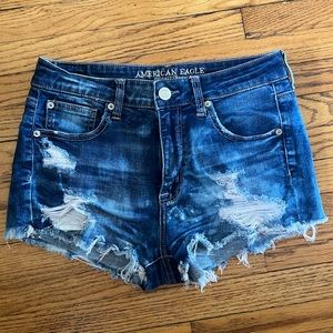 American Eagle Hi-Rise Shortie Super Stretch Jean Shorts, Size 8